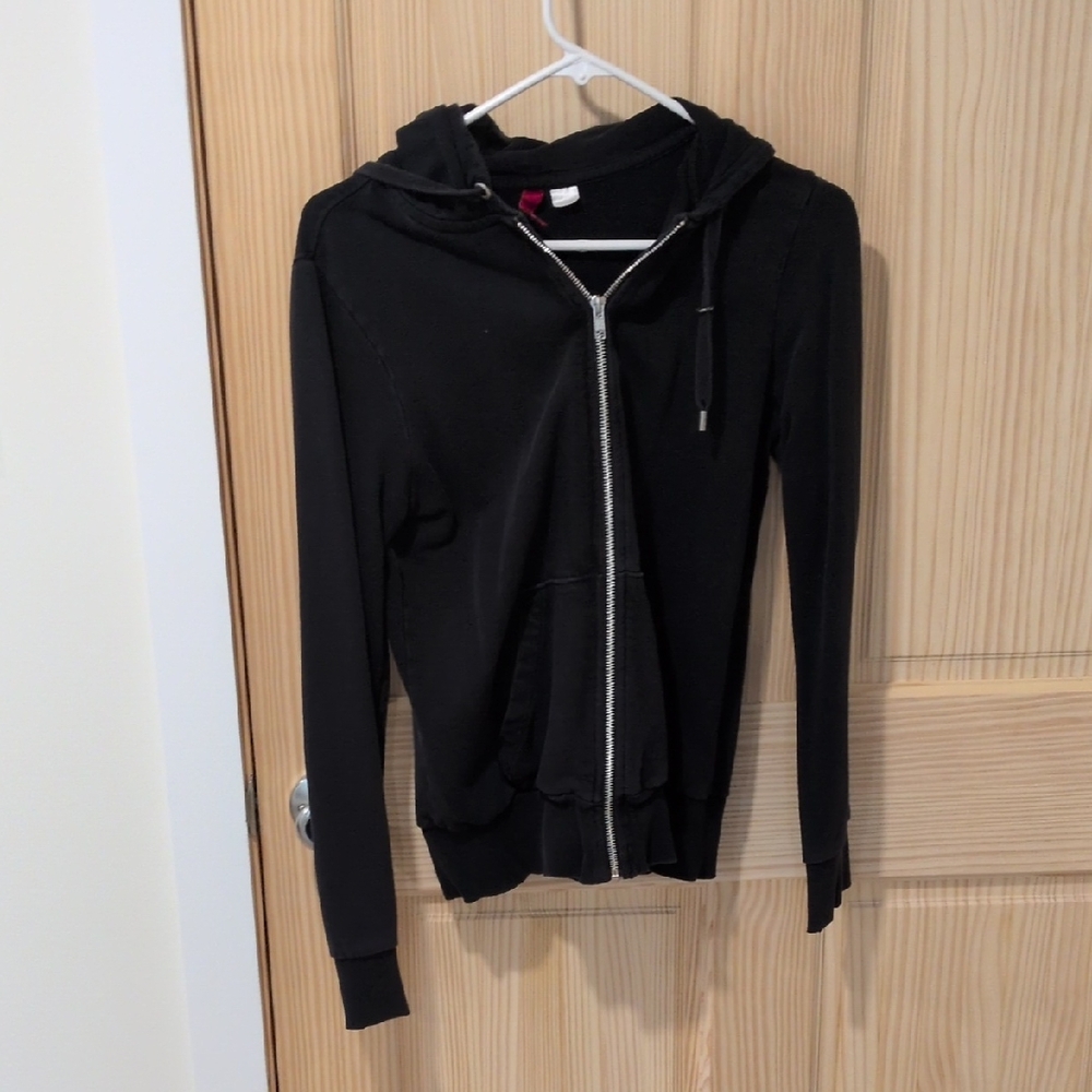H&M Black Women's Zip-Up Hoodie